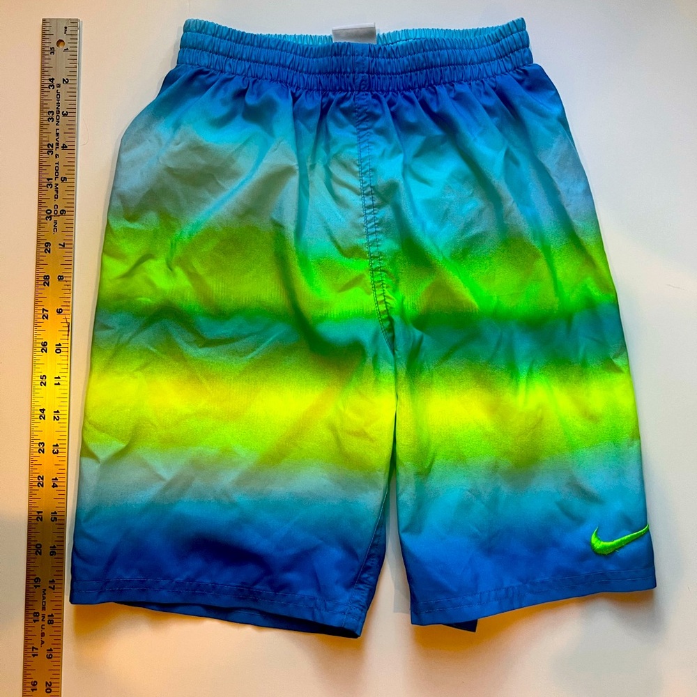 Nike boys swim short size L ombré blue/neon green